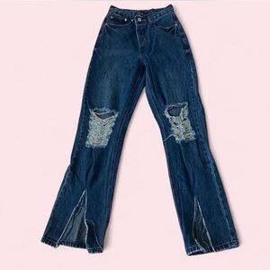 Distressed Baggy Blue Women's Jeans